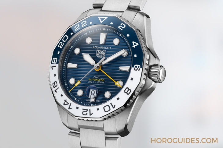 TAG HEUER - 藍白陶瓷圈！ TAG Heuer Aquaracer Professional 300 GMT兩地時間腕表