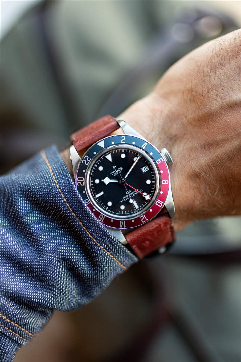 作者手腕上的帝舵 Black Bay GMT。