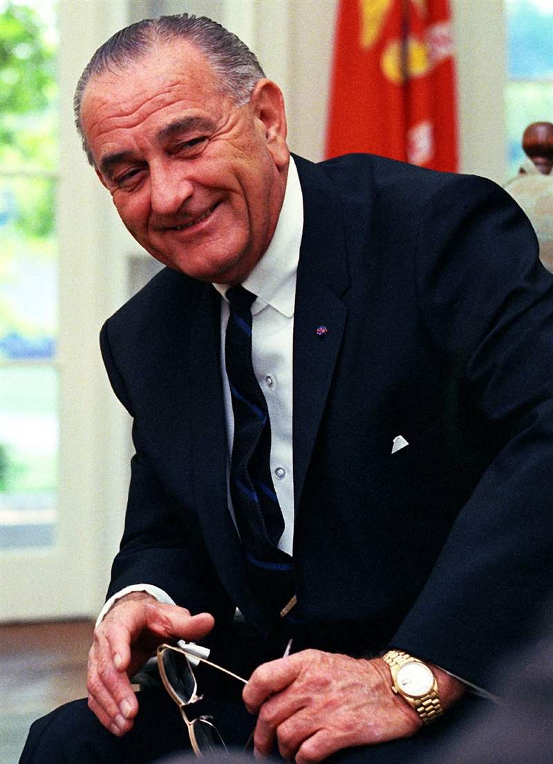 林登·約翰遜 (Lyndon B. Johnson) 總統(tǒng)佩戴勞力士 Day-Date。