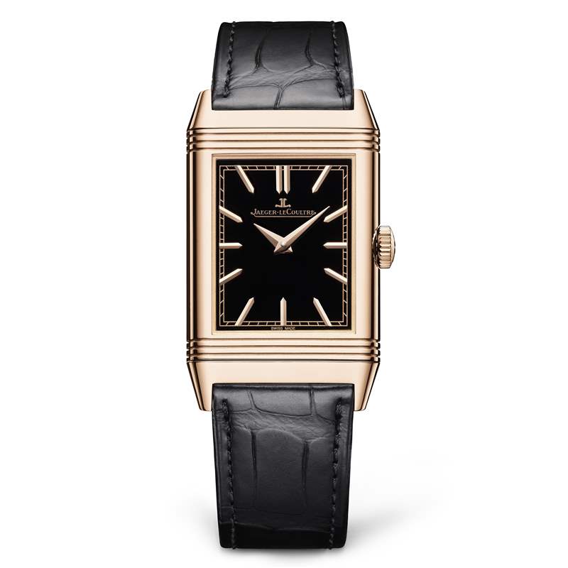 Jaeger-LeCoultre Reverso Tribute Enamel“Tiger”腕表配有優雅的黑色琺瑯表盤。