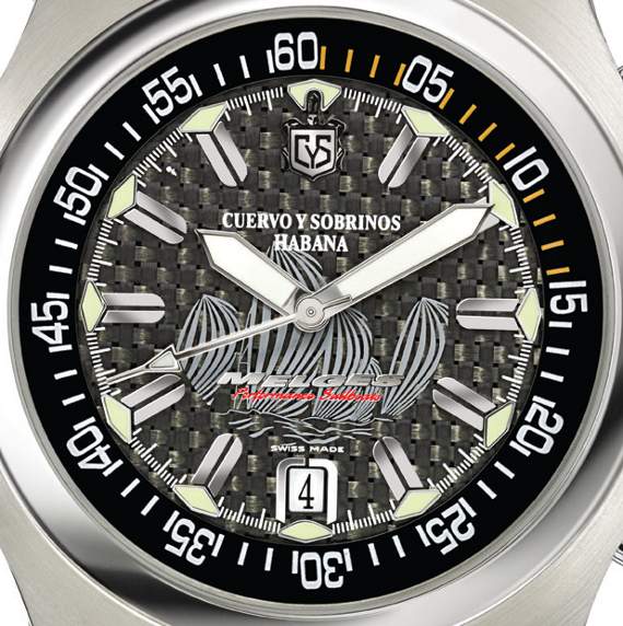 CyS Bucador Carbon Melges dial Cuervo y Sobrinos Robusto Buceador Carbon Melges限量版腕表