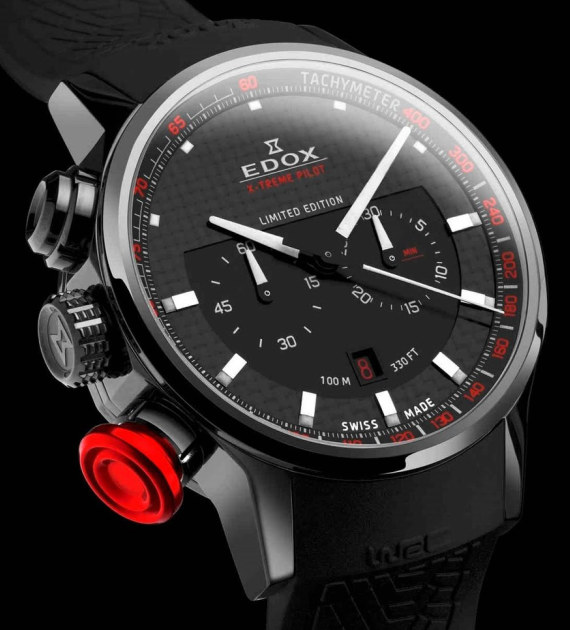 Edox WRC Xtreme Pilot & Chronorally左撇子多功能計時腕表