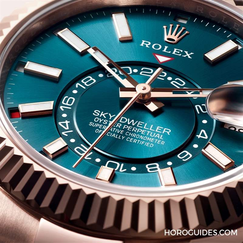 ROLEX - 勞力士天行者Sky-Dweller半金材質(zhì)推出薄荷綠新色，玫瑰金材質(zhì)搭配專屬藍(lán)綠色表盤